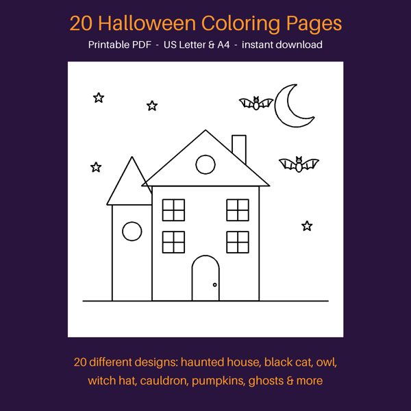 Halloween Coloring Pages – 20 different designs