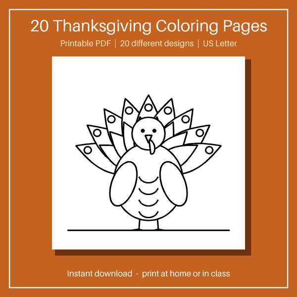 Thanksgiving Coloring Pages – 20 different designs